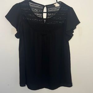 Black Lace Top Blouse